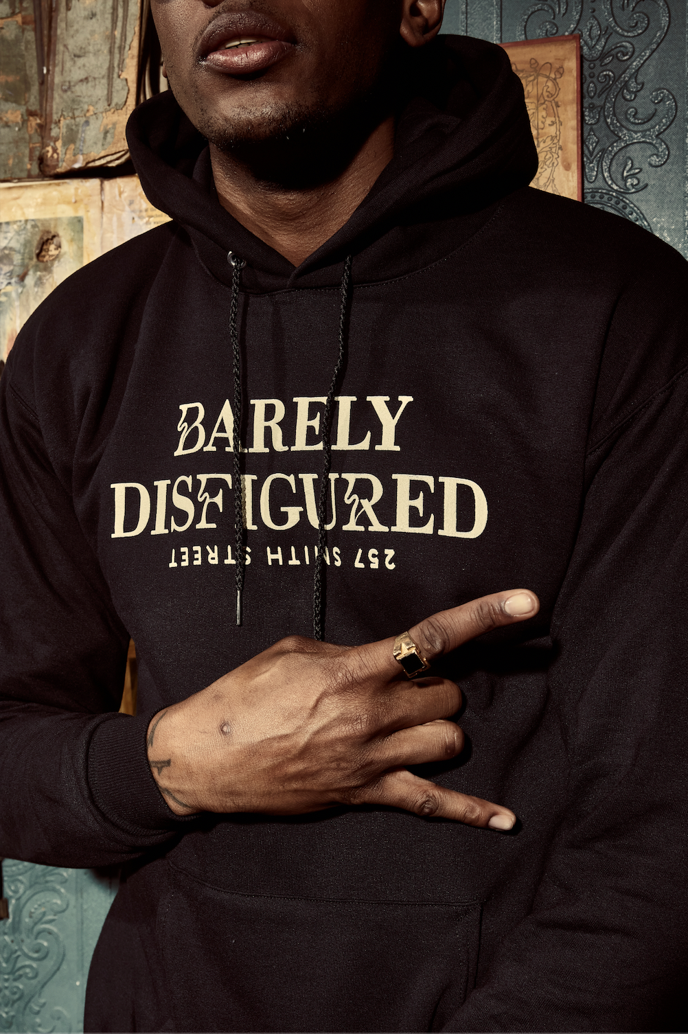 Barely Disfigured Black Hoodie